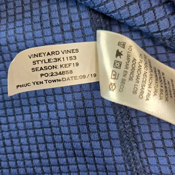 Vineyard Vines Performance Women's Blue Space Dye Quarter Zip Pullover L 3K1153 - Picture 7 of 8
